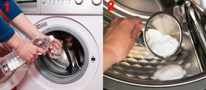 Vệ sinh máy giặt với baking soda